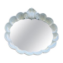 Mid-Century Modern Italian shell shaped ceramic mirror, 1970