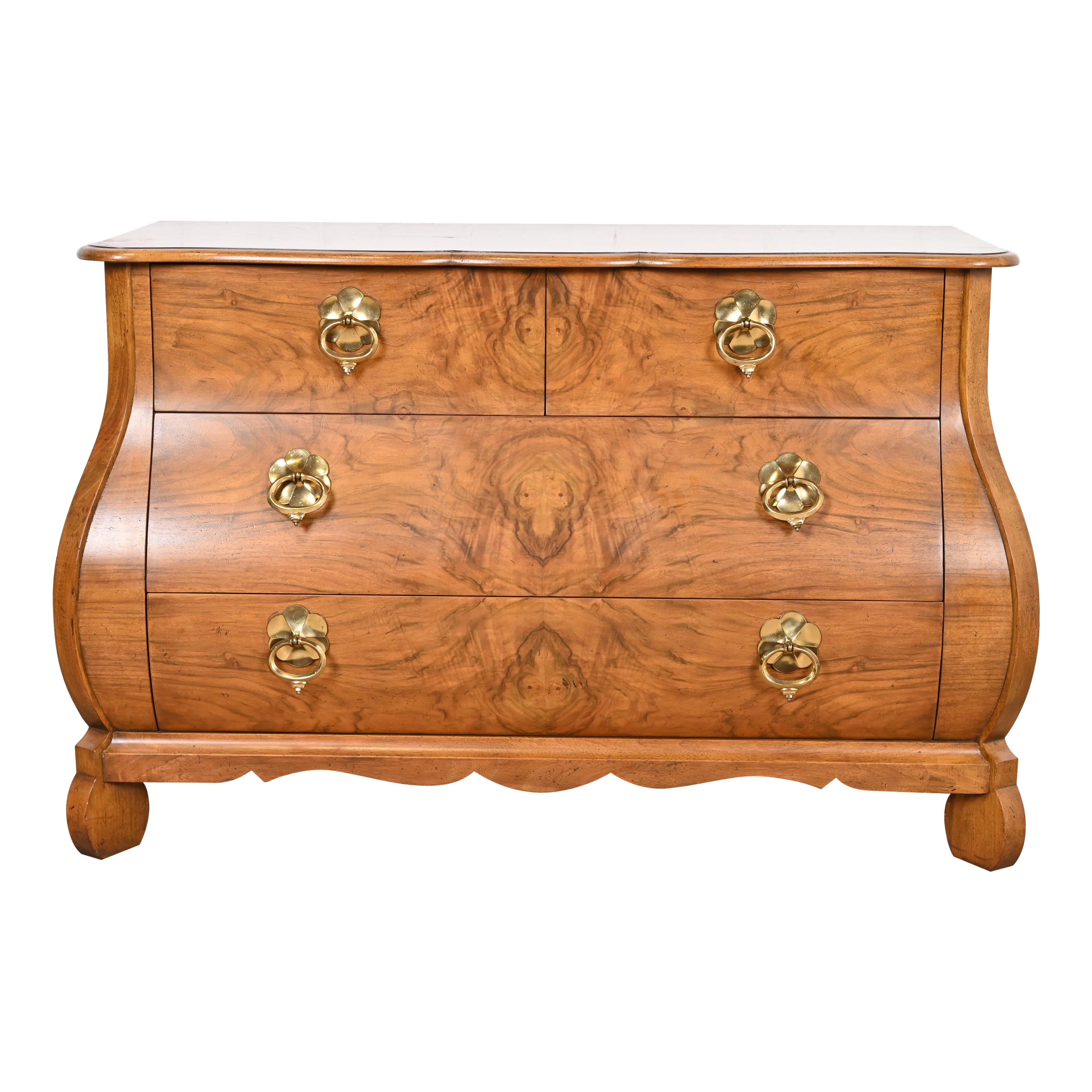 Baker Furniture Bombay Kommode aus gemasertem Nussbaumholz, Louis XV.-Stil, Bombay