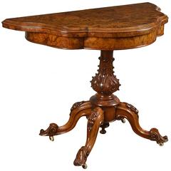 Burr Walnut Card Table 3