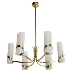 Fontana Arte, Lampadario, Ottone, Vetro, Italia, anni '50