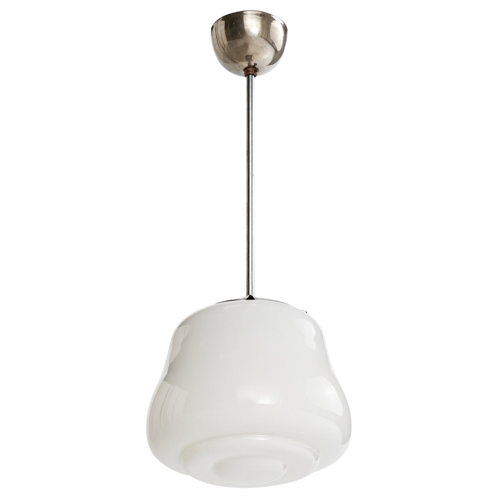 Designer svedese, lampada a sospensione, vetro, cromo, Svezia, anni '30