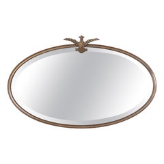 Antique English Art Deco Oval Mirror C.1920