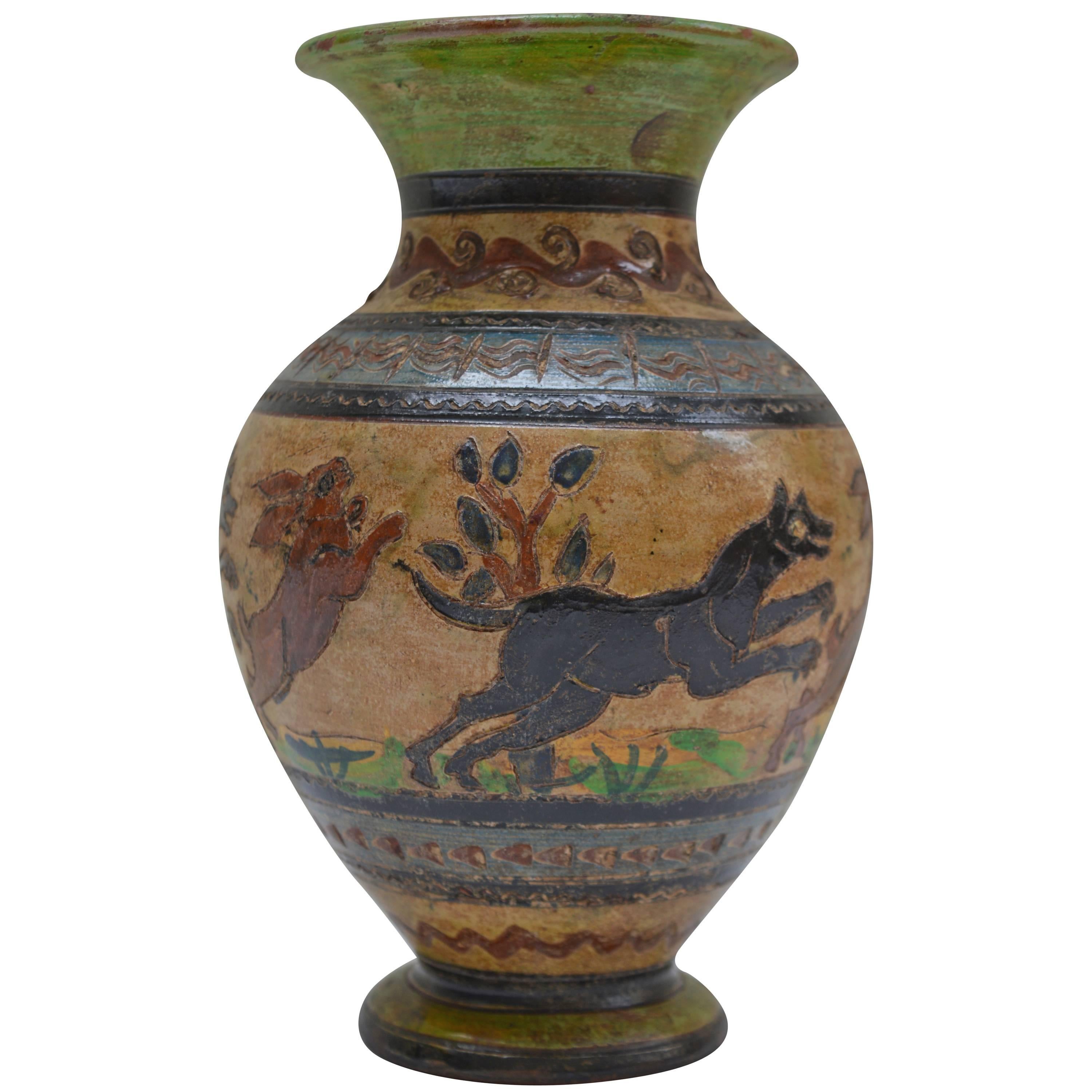 1929 Italian Ceramic Vase by Remo Donati ; Milani Factory Montopoli Val d'Arno For Sale