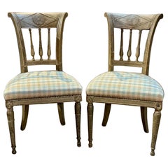 Paire de chaises d'appoint Directoire françaises du 18ème siècle