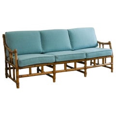 Natural Finish Bamboo Sofa, 1980s
