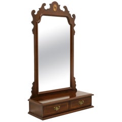 WHITE OF MEBANE Banded Mahogany Chippendale Dressing Mirror