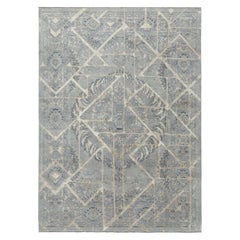 Rug & Kilim’s Contemporary Rug With Gray Medallions & Geometric Patterns “Kian”