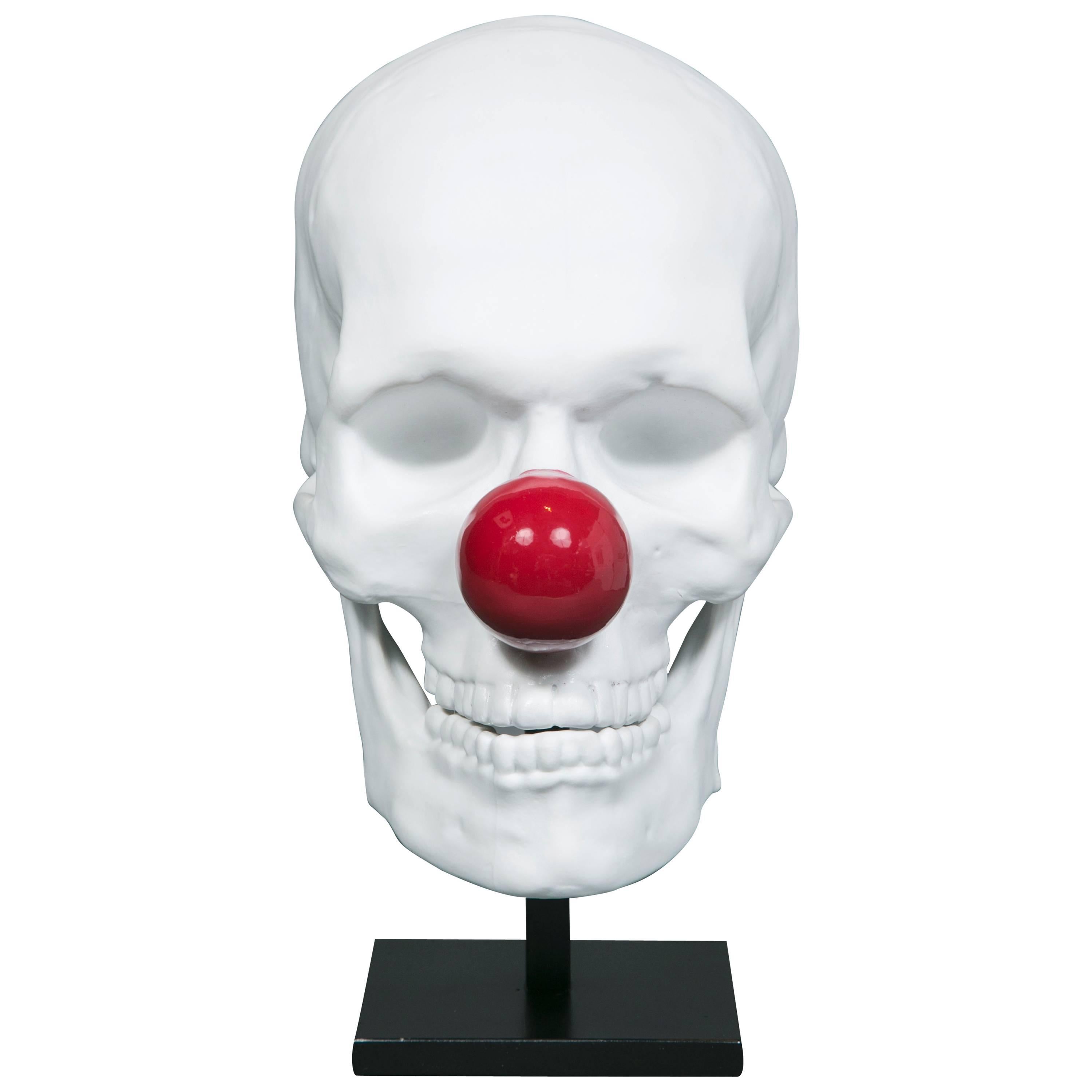 "Clown Skull" Porcelain Sculpture by Alexandre Nicolas
