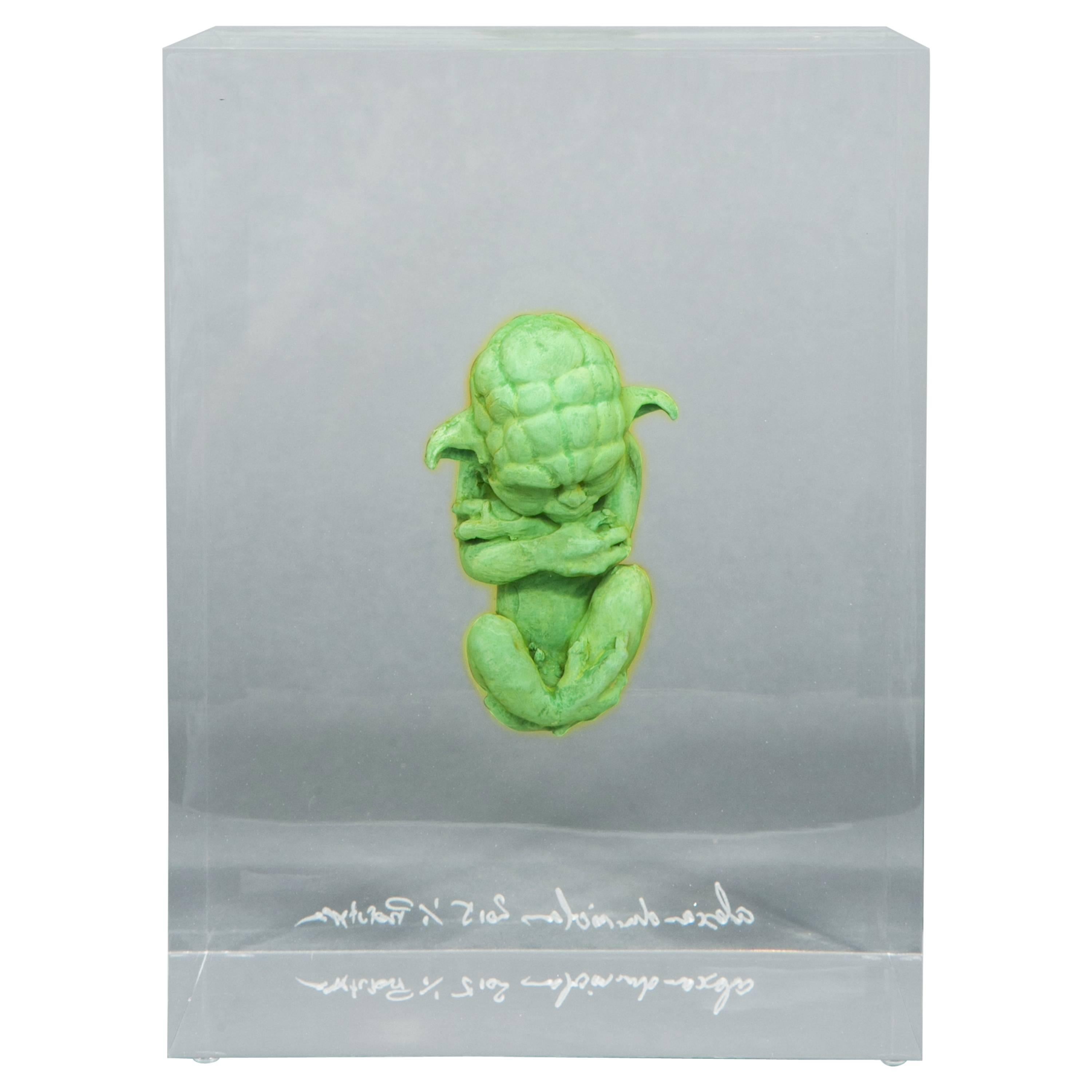 "Yoda Fetus" Resin Sculpture by Alexandre Nicolas For Sale