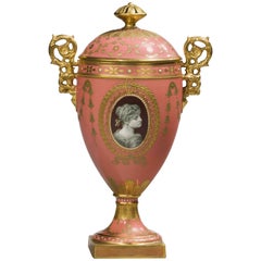 Antique Fine 19th Century Derby Lidded Vase