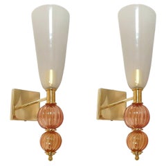 Applique di Murano viola e grigie del Mid Century Modern