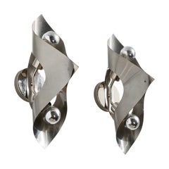 Designer français, Wall Lights, Steel, France, c.C. 1970