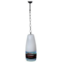 Mid-Century Italian Blown Glass Hanging Lamp by Massimo Vignelli for Venini