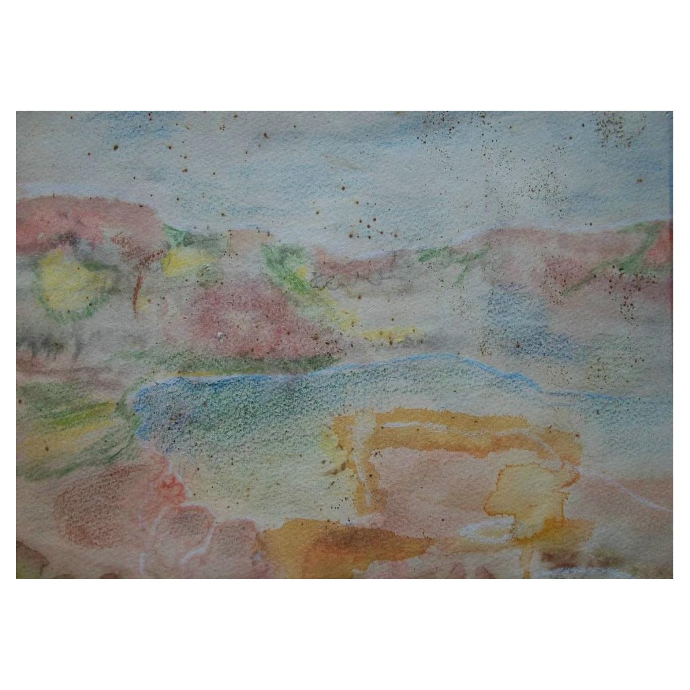 Pittura espressionista d'epoca ad acquerello - Firmata - Canada - C.C. 1976