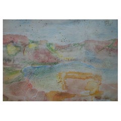 Pittura espressionista d'epoca ad acquerello - Firmata - Canada - C.C. 1976