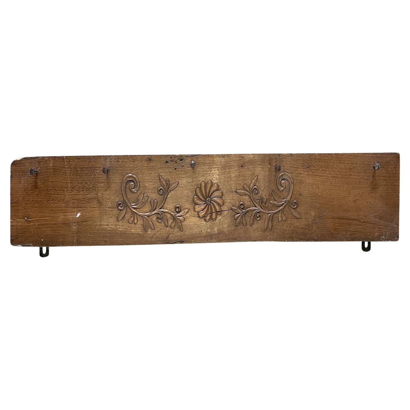 20th Century French Antique Wall Mount Wood Coat Hanger