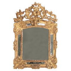 18th C. Louis XIV Style Segmented Carved And Gilt Mirror