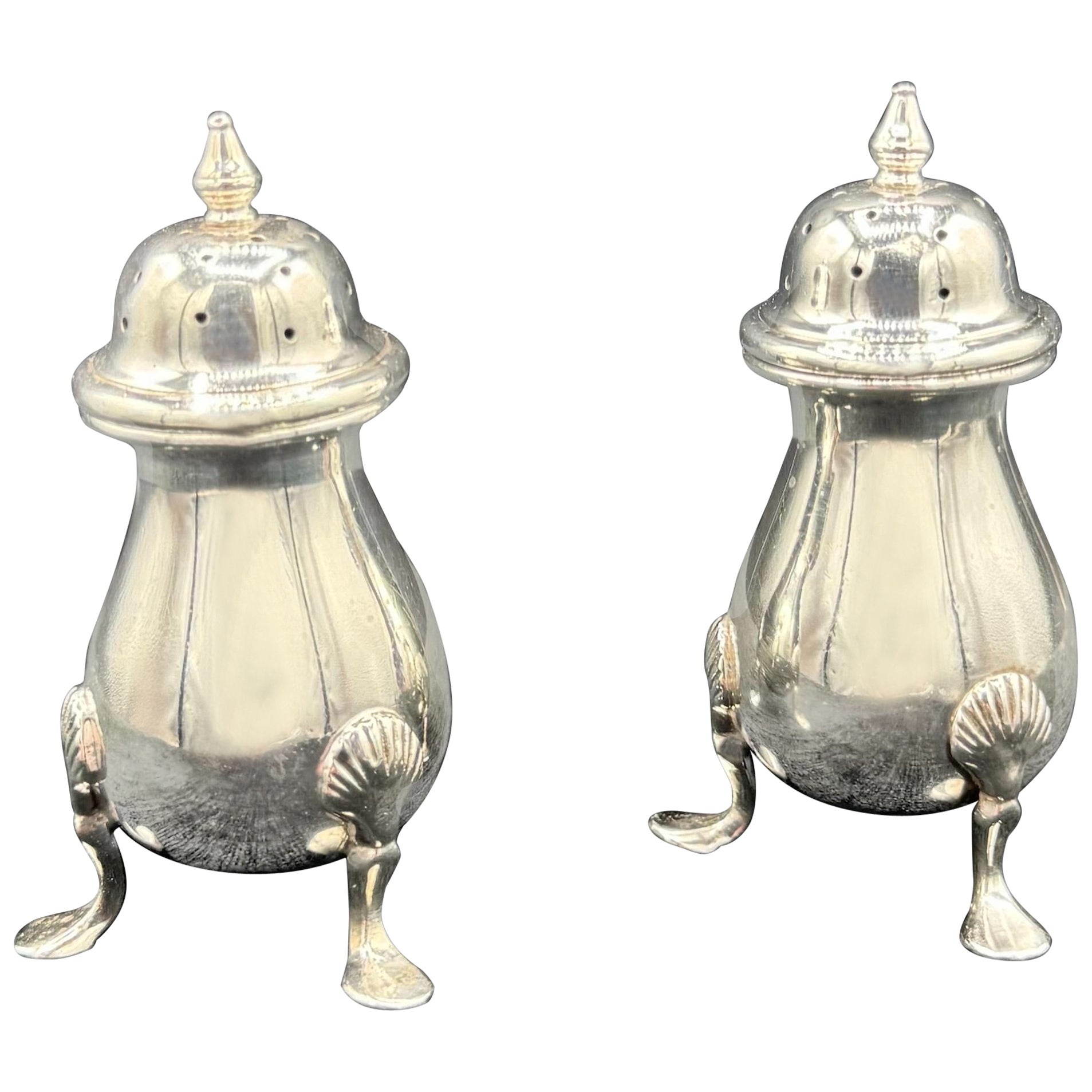 A Pair of Sterling Silver Salt & Pepper Shakers