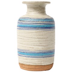 Vase Pietra Bitossi pour Rosenthal Netter, céramique, bleu, blanc