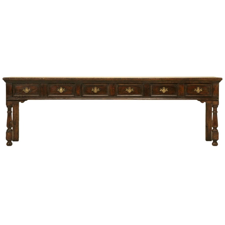 English Oak Sofa or Console Table Hand-Crafted in Chicago by Old Plank For  Sale at 1stDibs | oak sofa tables