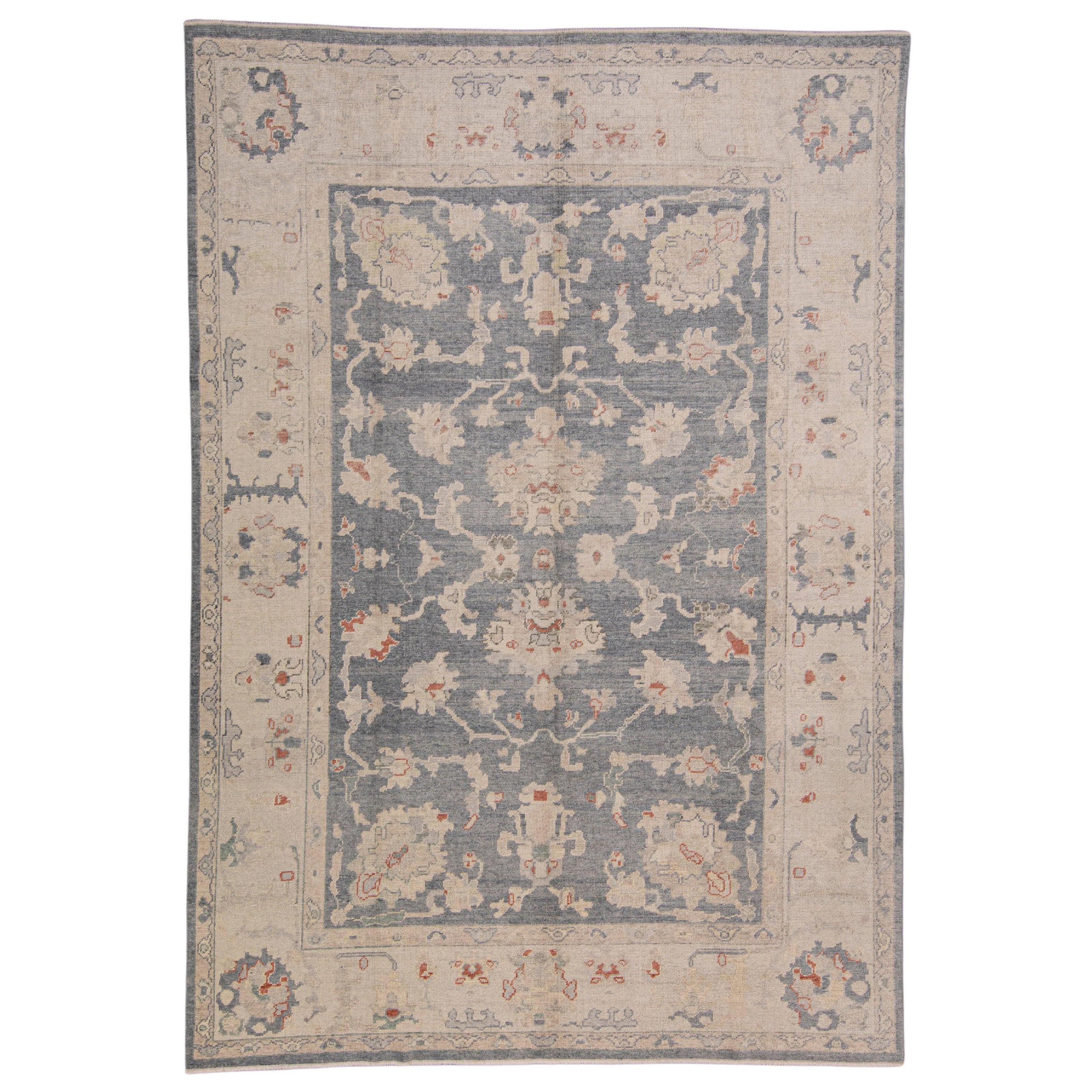 Tapis turc Oushak 8'11" x 12'9" #HS-1047 en vente