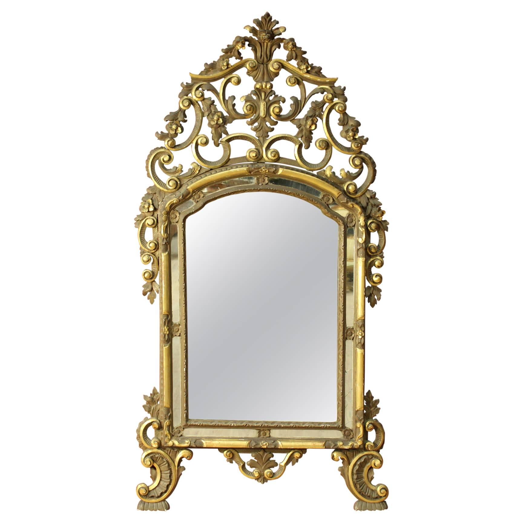 20th Century Lacquered and Gilded Mirror