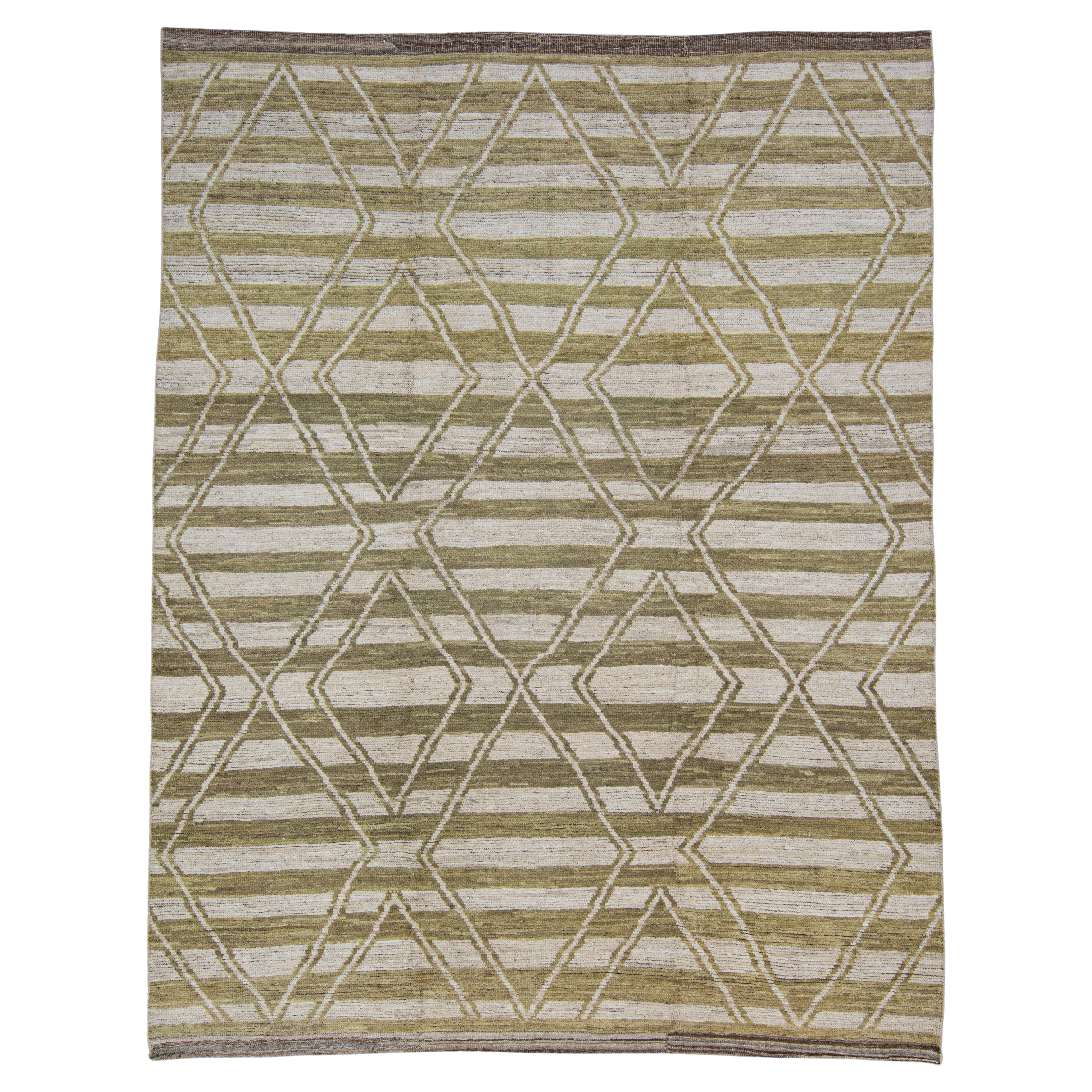 Hand Knotted Modern Moroccan Rug 9'2" x 11'11" #AS-8006