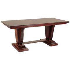 Table Rosewood Veneer, Opaline Glass, Extendable Top, Italy, 1950s