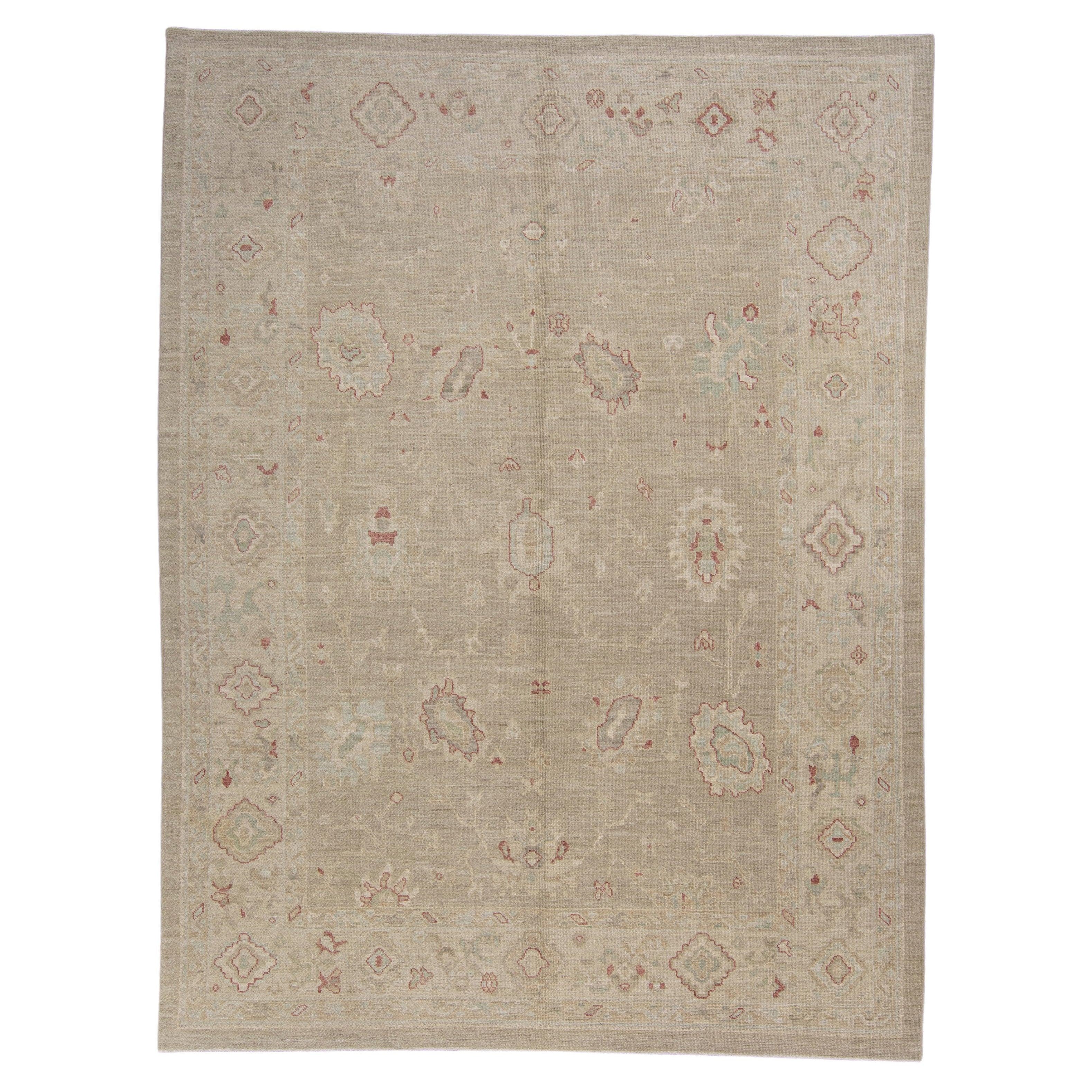 Türkischer Oushak-Teppich 9'2" x 12'2" #1027 im Angebot