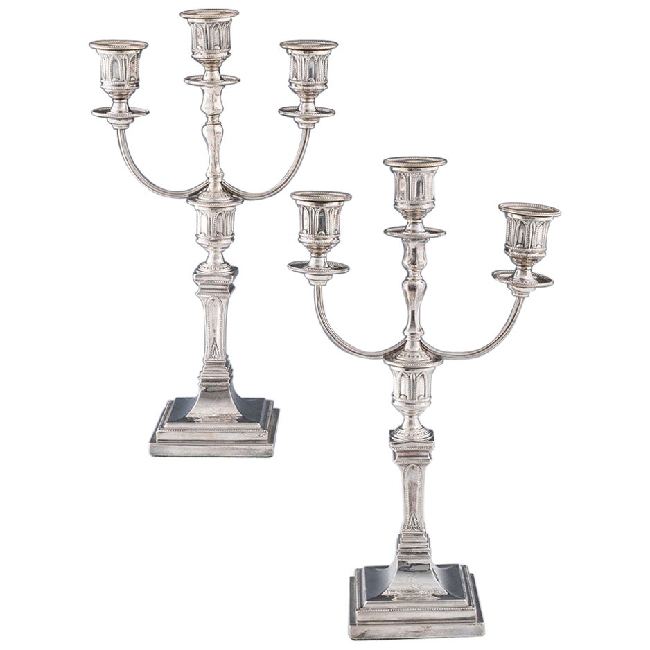 Pair of Sterling Silver Candelabra Sheffield 1883