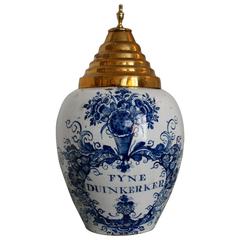 Large 18th Century Delft Tobacco Jar