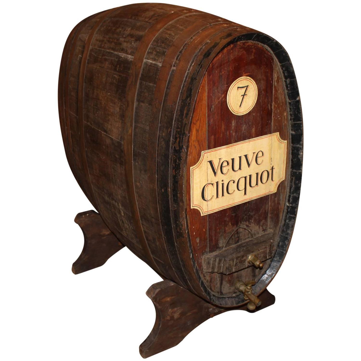 Large French Oak Wine or Champagne Barrel / Cask on Stand For Sale at