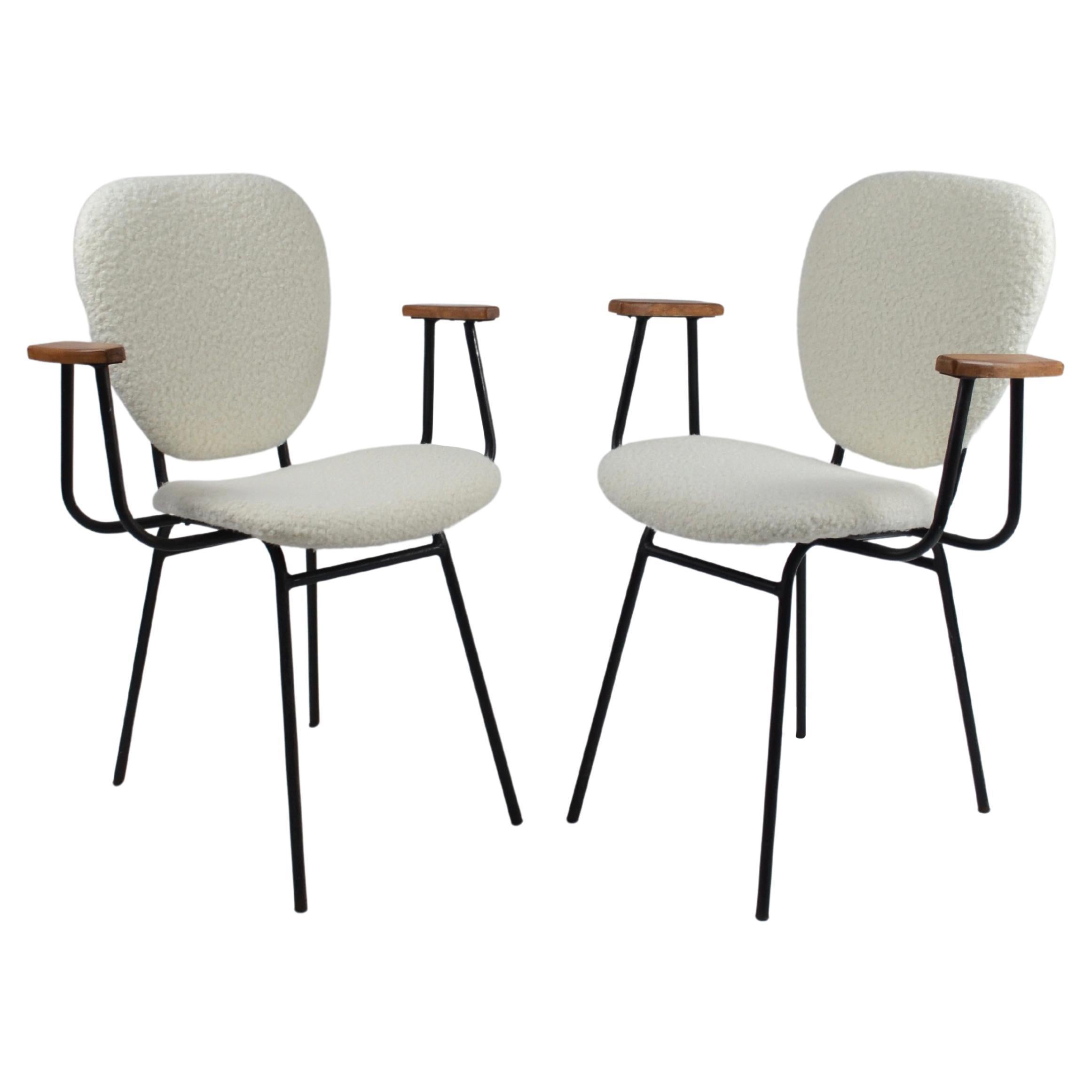 Set of 2 armchairs by Jacques Hitier for Tubauto, 1950s, France