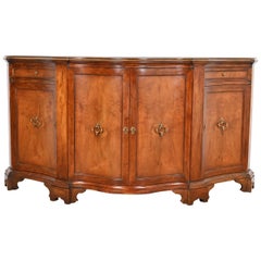 Baker Furniture French Regency Burled Walnut Sideboard Credenza or Bar Cabinet