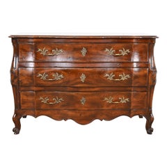 John Widdicomb French Provincial Louis XV Carved Walnut Chest of Drawers