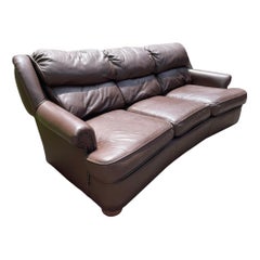 Brown Leather Sofa Couch Vintage Chocolate Leather 3 Person Sofa