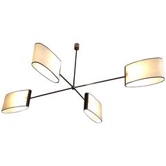 1950s Four Branches Chandelier by Maison Lunel