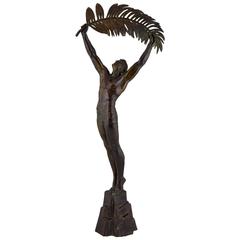 Victory, Art Deco Bronze Sculpture Athlete by Pierre Le Faguays, 1930
