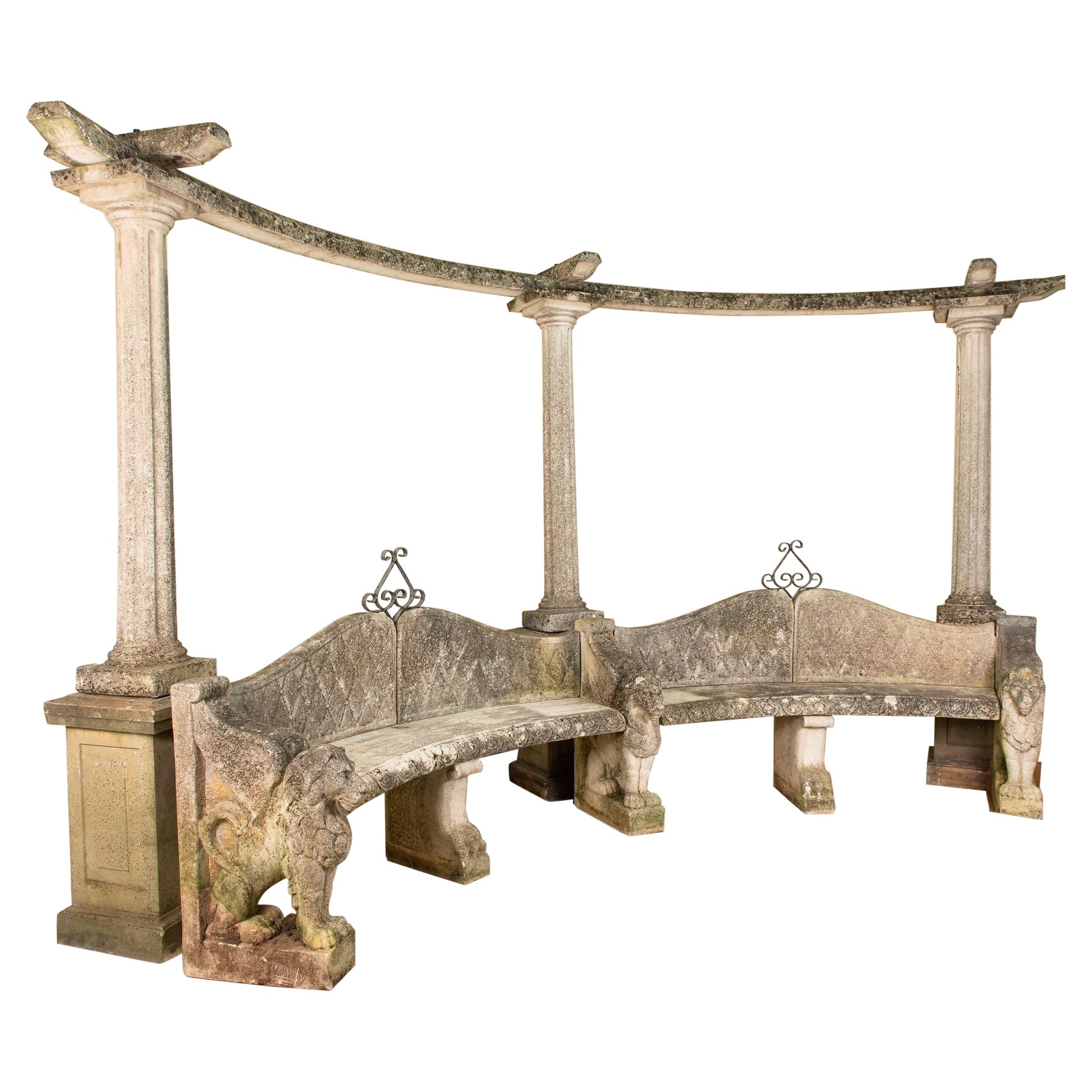 Loggia da giardino in marmo di Latte, Italia Fine XX secolo