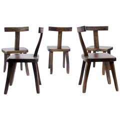 Nice Set of Five T Chairs, by Olavi Hanninen, circa 1958