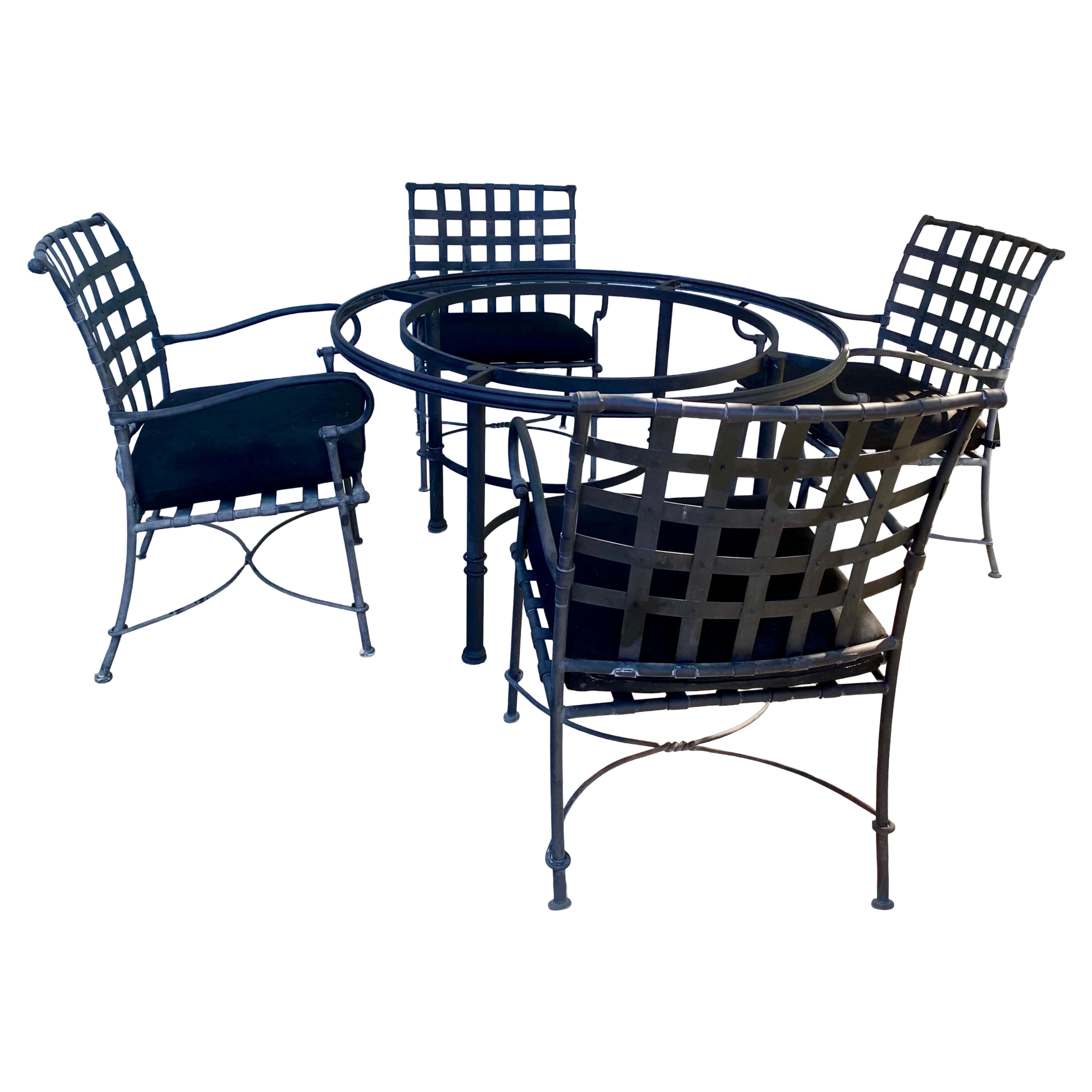Brown Jordan Vintage “Florentine” Outdoor Dining Room Set Round Table