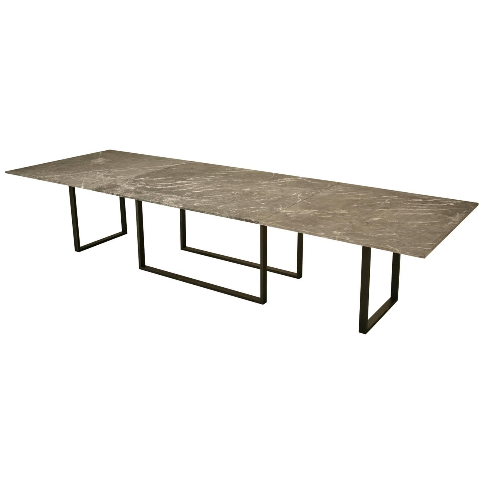 Custom Old Plank Steel Table Base Available in Any Dimension or Material
