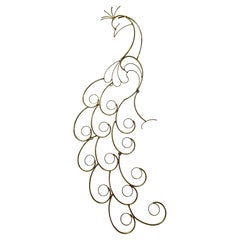 Curtis Jere Style Peacock Wall Sculpture