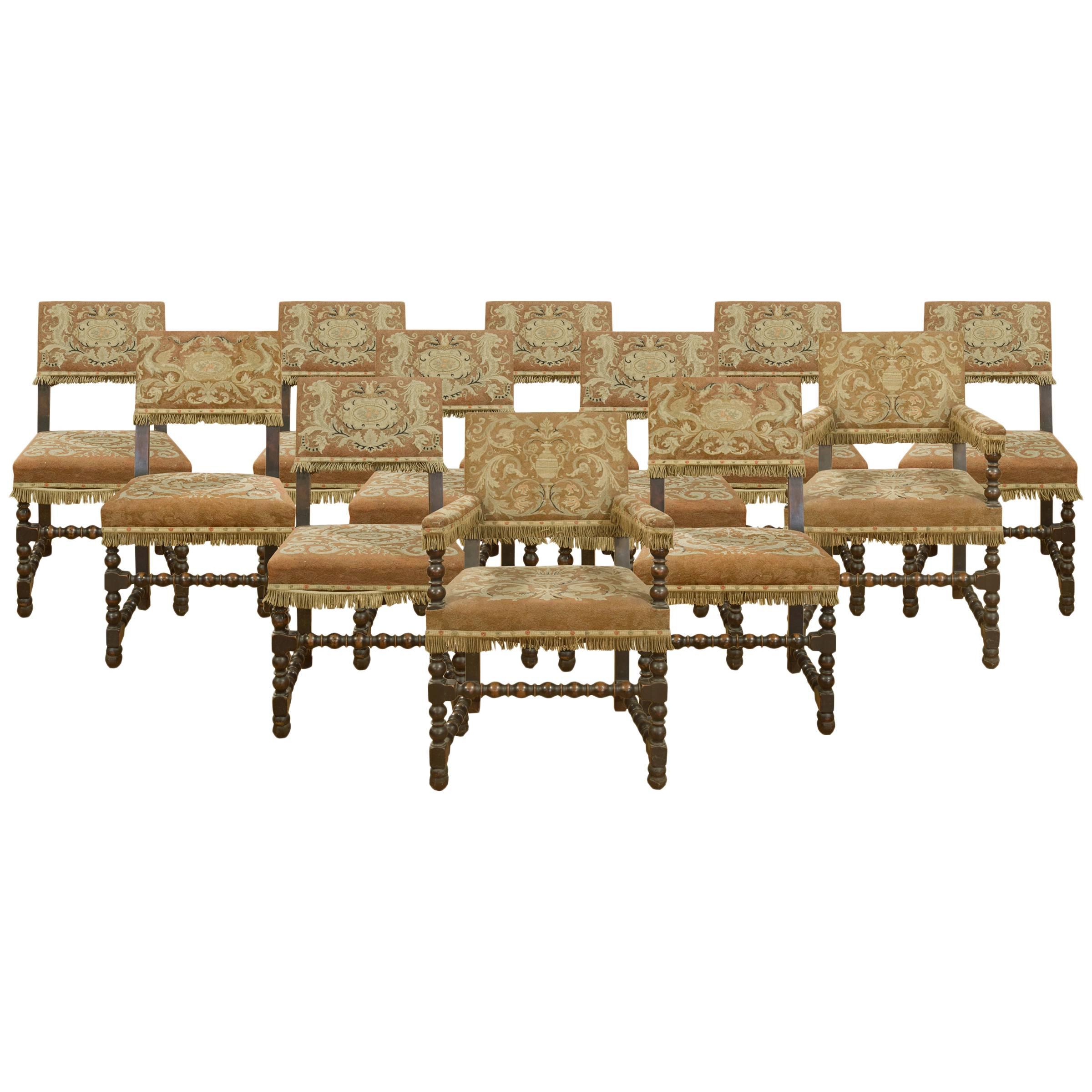 Set of Twelve Tudor Dining Chairs