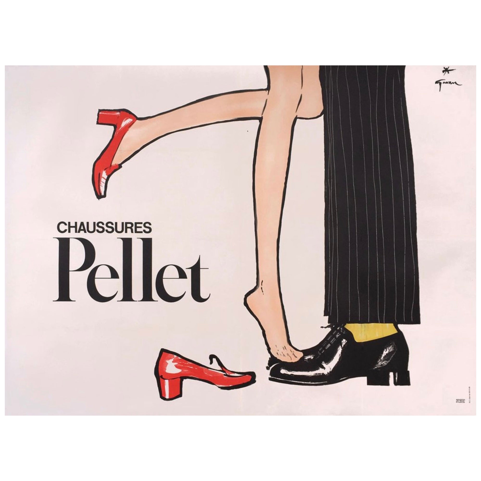 Original Vintage Fashion Poster 'Pellet' by Rene Gruau, 1969
