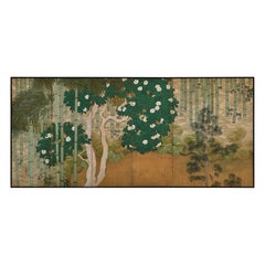 Early 20th Century Japanese Nihonga Screen. Bamboo Forest.