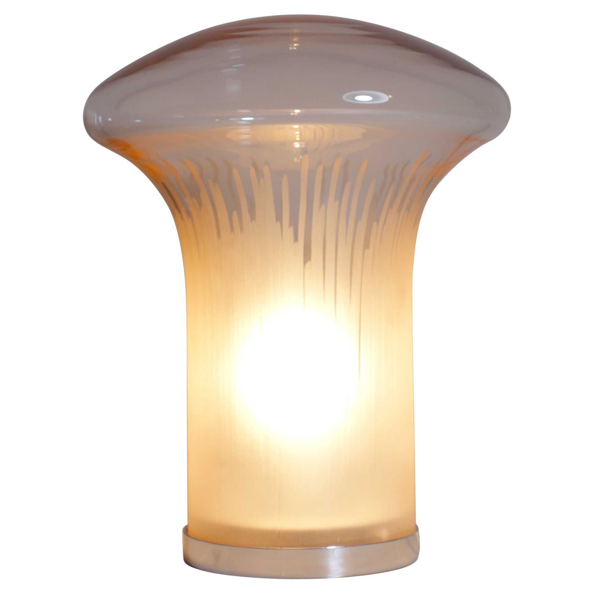 1970 Boletus / Mario Ticco Venini Murano Glass Italian Design Table Lamp