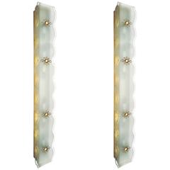 Scandinavian Modern Large Wall Sconces or Ceiling Flush Lamps Frosted Glass