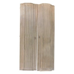 Double wing door in oak wood, striped, Italy