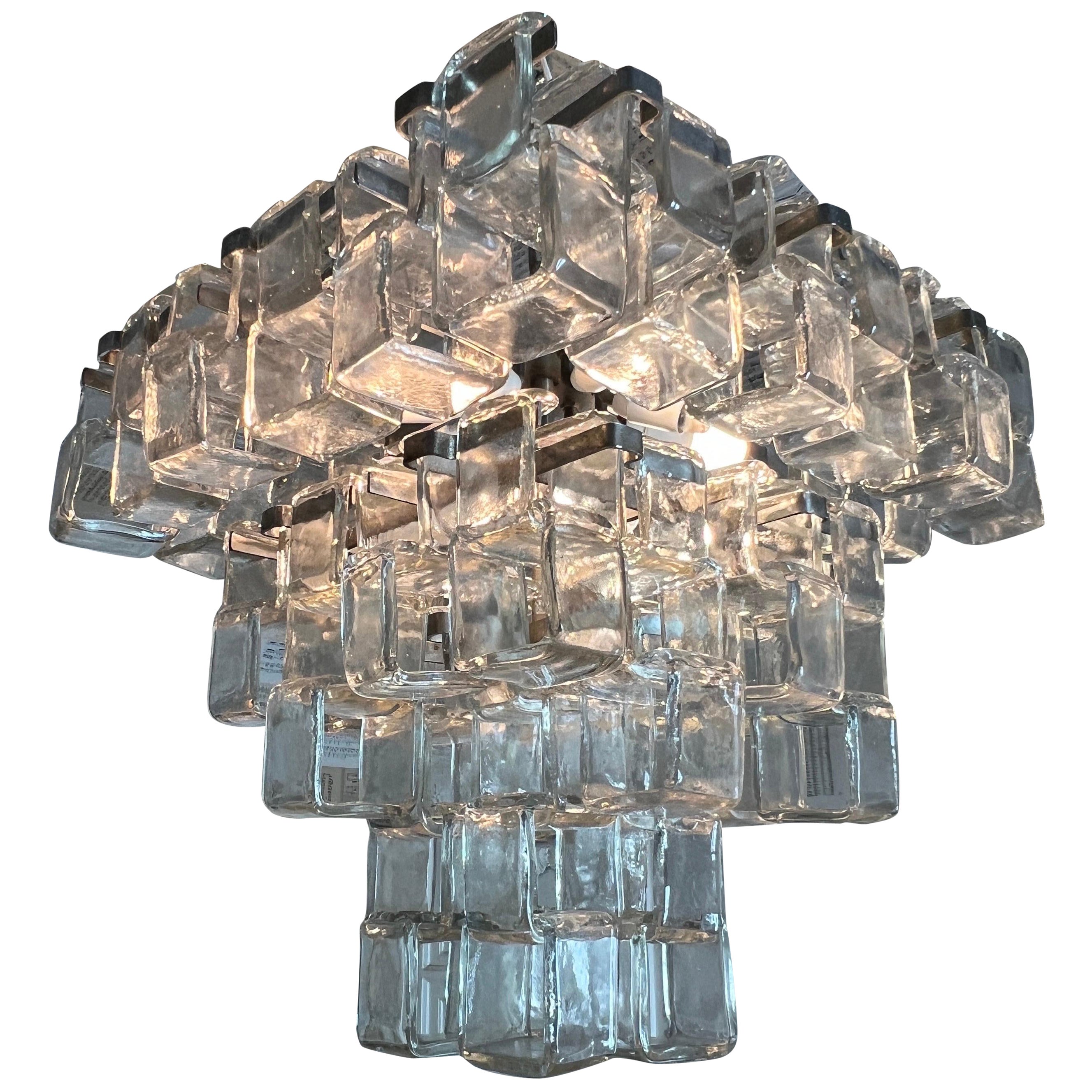 Large Carlo Nason 1960's Mazzega Murano Chandelier